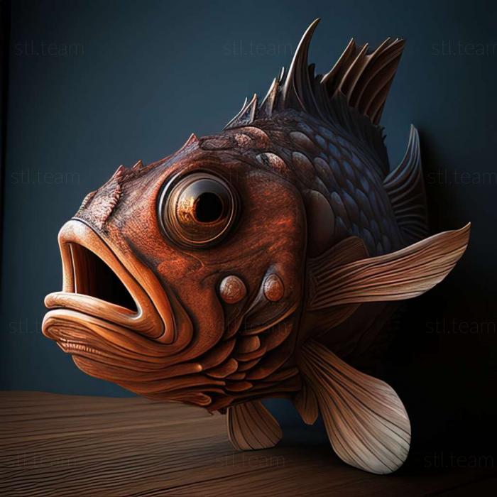 3D model Astatotylapia fish (STL)